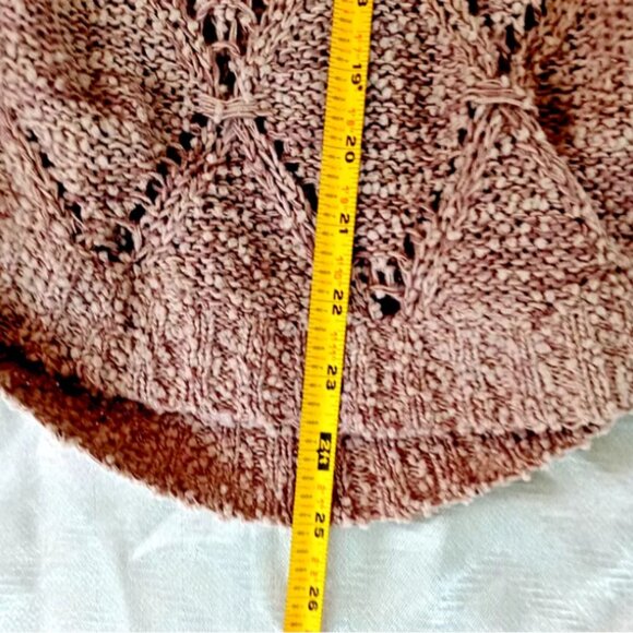 Maurices Sweater Women's Size M Brown Loose Knit Pullover Crew Neck Semi Sheer - Picture 4 of 6